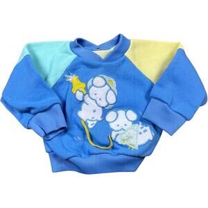 Firefighter Baby Pups Vintage Colorblock Crewneck